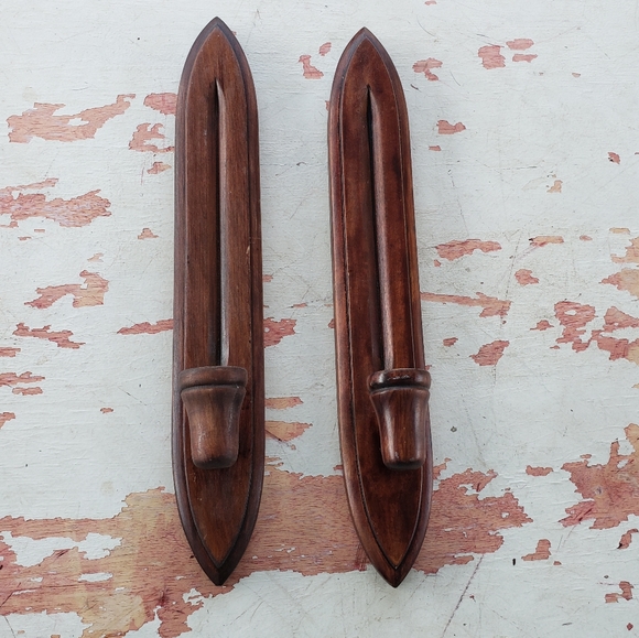 Vintage Wooden candle sconces